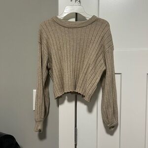 Vigoss Ribbed Knit Sweater - Brown